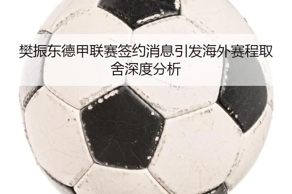 樊振东德甲联赛签约消息引发海外赛程取舍深度分析 | MKSports